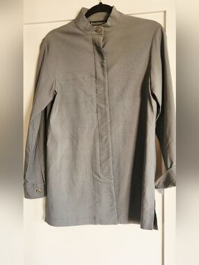 Harve Benard Light Sage Collarless Button Jacket